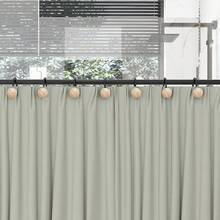 12pcs Round Flat Decorative Wooden & Durable Rustproof Metal Shower Curtain Hooks Rings For Window Curtains And Shower Curtains - Silver - View 3