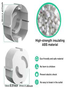 TWO DADS 20 Ổ cắm an toàn cho trẻ em màu trắng kiểu Châu Âu Vỏ bảo vệ ổ cắm không có lỗ Ngăn ngừa điện giật Bảo vệ an toàn cho gia đình Chất liệu ABS Thích hợp cho ổ cắm ít sử dụng Quà tặng trang trí gia đình Tiệc mừng em bé - trắng - Xem 4