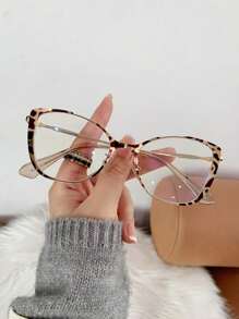 1 pieza Gafas de moda para dama, accesorio diario en color carey de lentes neutros - Multicolor - Ver 1