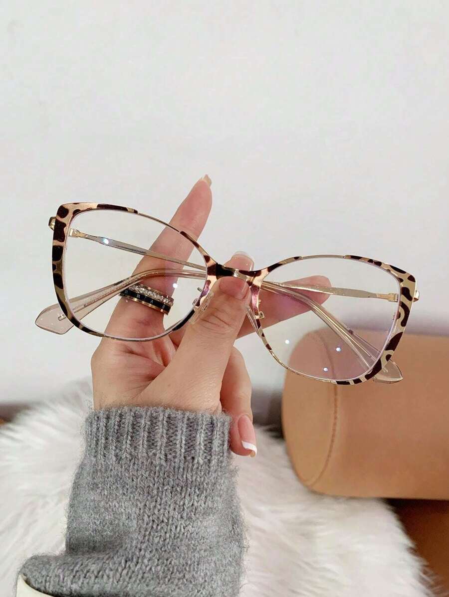 1 pieza Gafas de moda para dama, accesorio diario en color carey de lentes neutros - Multicolor - Ver 1