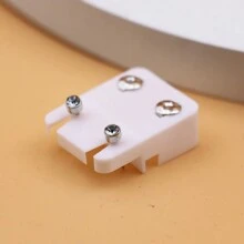 12 Pairs Simple Gold With White Rhinestone Pierced Earrings Set - golden white diamond - View 7