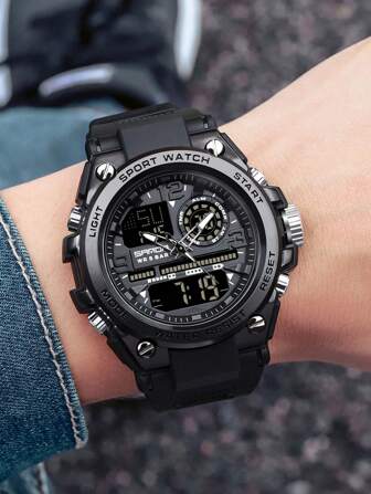  Reloj de hombre de la marca SANDA, resistente al agua 5ATM, reloj deportivo y militar de cuarzo, modelo 6024