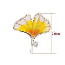 1入鎏金銹琺瑯楊銀葉形馬甲針,適用於男士外套、大衣、西裝和休閒服裝 - 金色 - 查看 4