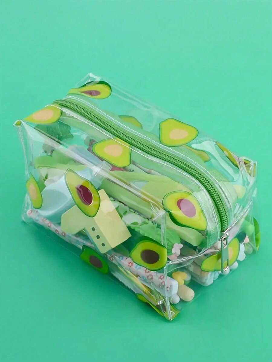 可愛的全印花透明化妝袋/化妝筆收納袋,便攜式拉鍊防水化妝袋,輕便攜帶袋,多功能輕便化妝袋,透明塑料小型旅行化妝品袋/防水旅行洗漱袋,便攜式拉鍊筆袋,旅行配件