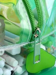 可愛的全印花透明化妝袋/化妝筆收納袋,便攜式拉鍊防水化妝袋,輕便攜帶袋,多功能輕便化妝袋,透明塑料小型旅行化妝品袋/防水旅行洗漱袋,便攜式拉鍊筆袋,旅行配件