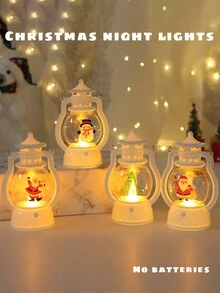 1 件塑膠老人設計便攜式燈籠聖誕裝飾禮物夜燈用於櫥窗展示,不含電池 - 無色 - 查看 2