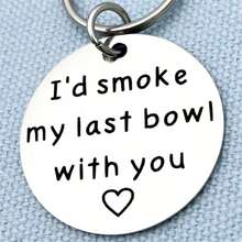 Round-shaped Alphabet Detailed Fashionable Keychain, Perfect Gift For Friends - Silver - View 4