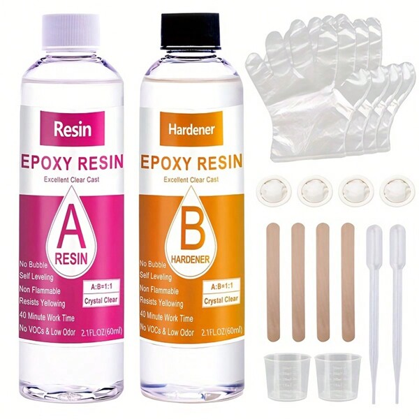 120ml Epoxy Resin Kit 1:1, Two-part Craft Resin, Yellow-resistant, Low Bubbles, Suitable For Jewelry Making, Molding, Crafts, Etc.