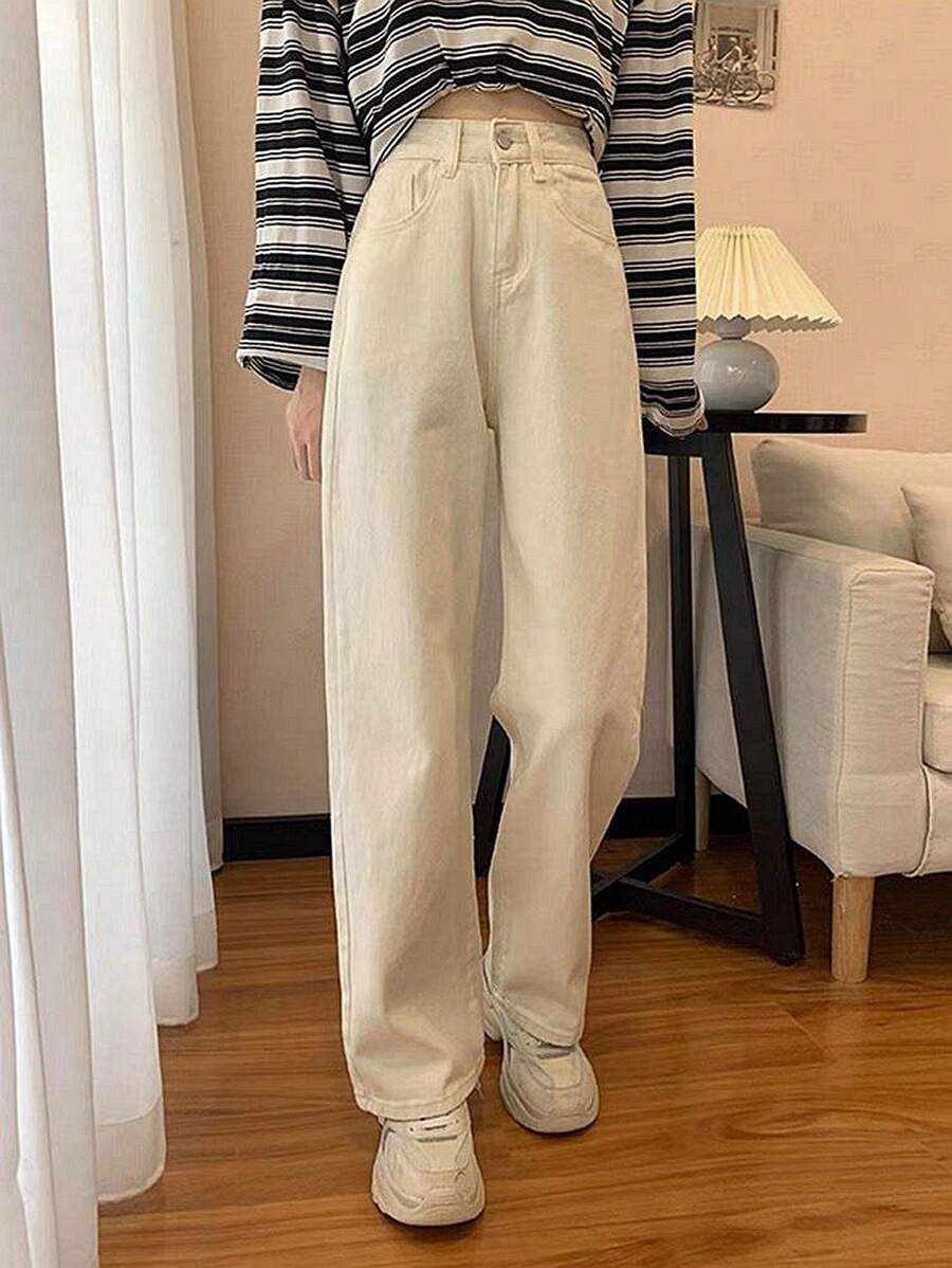 Women Jeans - Màu be - Xem 1