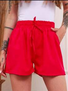 Women Shorts - Red - View 1