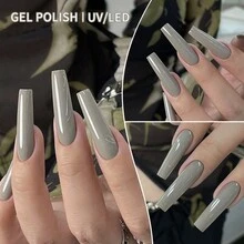 XEIJAYI 1pc Long-Lasting Grey Gel Nail Polish UV/LED Soak Off Gel Nail Polish For Nail Art DIY Salon Home Holiday Gift For Women - 灰色 - 查看 2