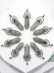 10PCS Natural Stone Agates Quartz Crystal Pendants For Necklace Charm Fluorite Hexagonal Pendant DIY Jewelry Making Accessories - Multicolor - View 20