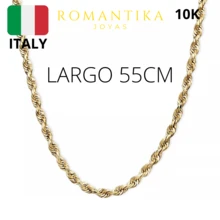 Romantika Joyas Cadena Torzal Oro 10K Kilates Italiano - 3mm 55cm - Ver 4