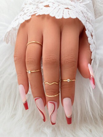 5 piezas minimalista dorado nudillo articulación dedo apilable midi anillos Set para mujeres fiesta diariamente Bisutería