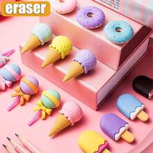 4pcs Kids Mini Lollipop Erasers, Cute Puzzle Pencil Erasers, Used For Fun Games Rewards, Children's Gifts, School Supplies (Lollipop Design) - Multicolor - View 9