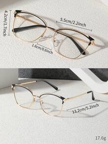 1 件女士时尚眼镜，学院风可爱装饰透明镜片眼镜