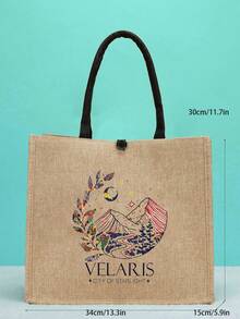 2 件套粗麻布手提包套装，星光之城图案手提包，麦霸手提包，便携式单肩包，大容量手提包顶部提手包购物袋带钱包节日商店礼物送给老师男士礼物圣诞节情人节男士礼物