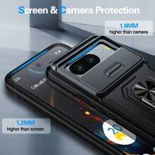 1 Miếng Google Điểm ảnh 8 Toàn cơ thể Bảo vệ Ốp lưng & bao da điện thoại Với 1 Miếng Kính cường lực Bảo vệ màn hình Và Nhân Kim loại Đứng - màu đen - Xem 2