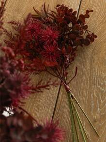 深紅桉樹蔥球花束,45cm,1入組(5件),絲綢布料,適用於聖誕節裝飾,桌子中心裝飾,秋冬裝飾,感恩節裝飾,家居裝飾 - 彩色 - 查看 7