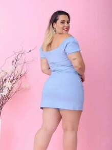 Plus Size Blouses - Baby Blue - View 2