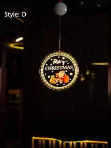 1入組led聖誕節吸盤燈,適用於窗戶/牆壁裝飾,聖誕畫設計,聖誕節形狀裝飾燈