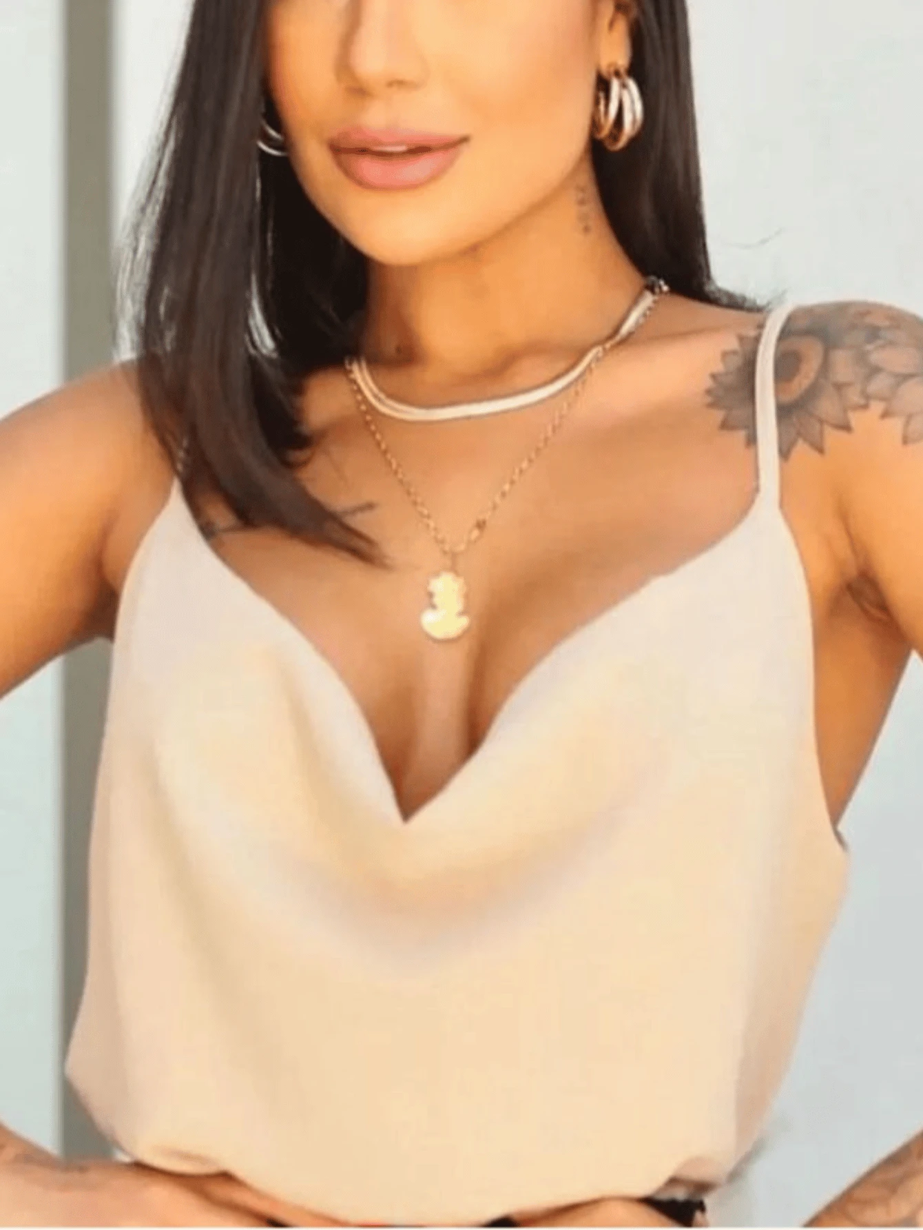 Women Blouses - 杏色 - 查看 1