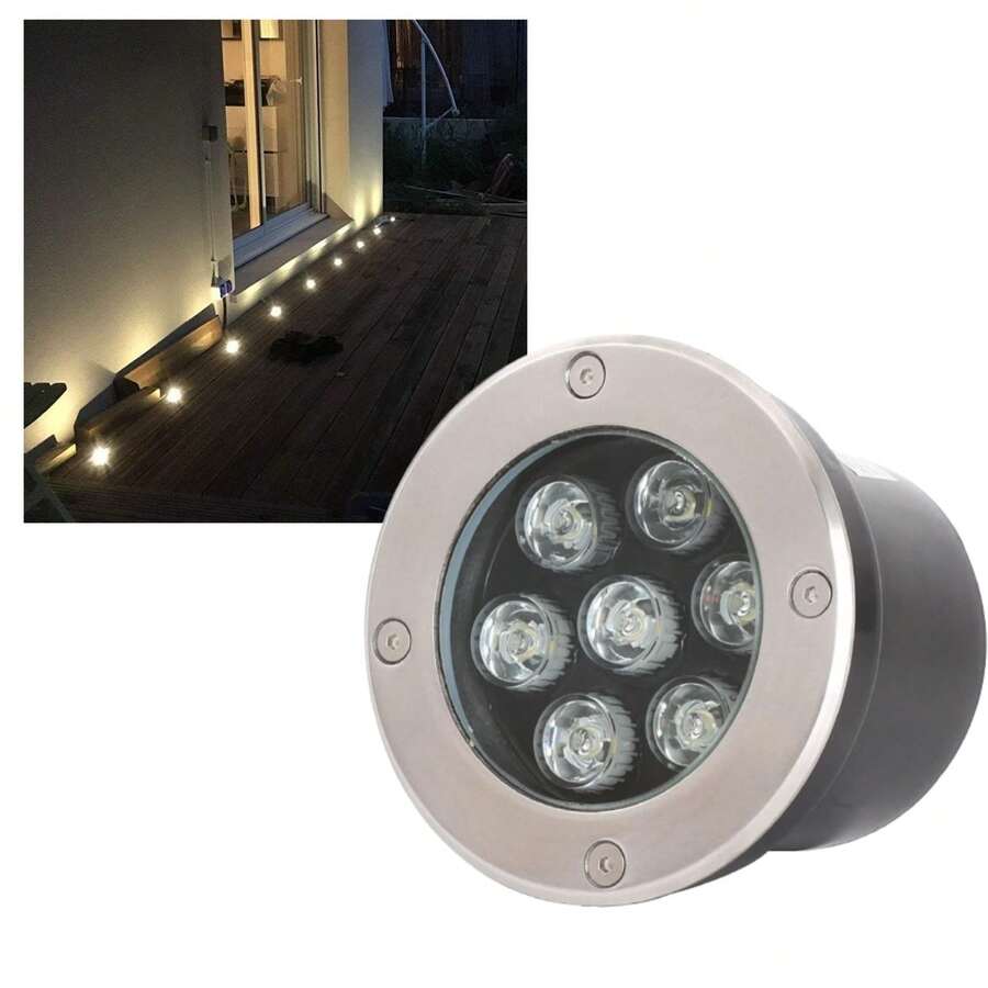 Lampara para Piso Luz LED Blanca Calida de 7w Uso Exterior e Interior - Blanco - Ver 1