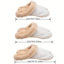 1双木屐专用毛绒内衬，可拆卸保暖毛绒鞋垫，适用于木屐和拖鞋 - 白色 - 查看 6