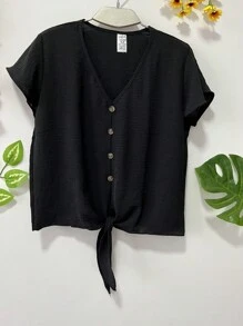 Women Tops - 黑色 - 查看 1