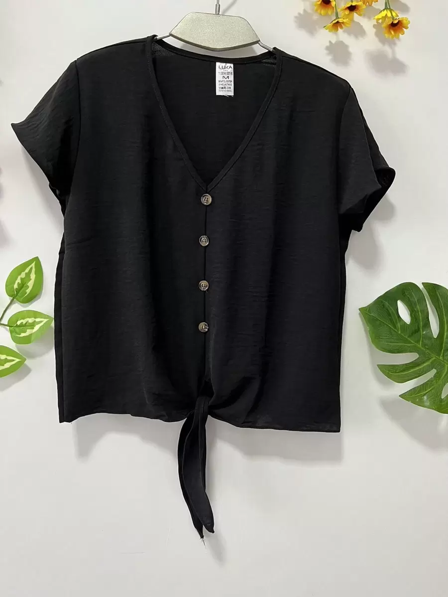 Women Tops - 黑色 - 查看 1