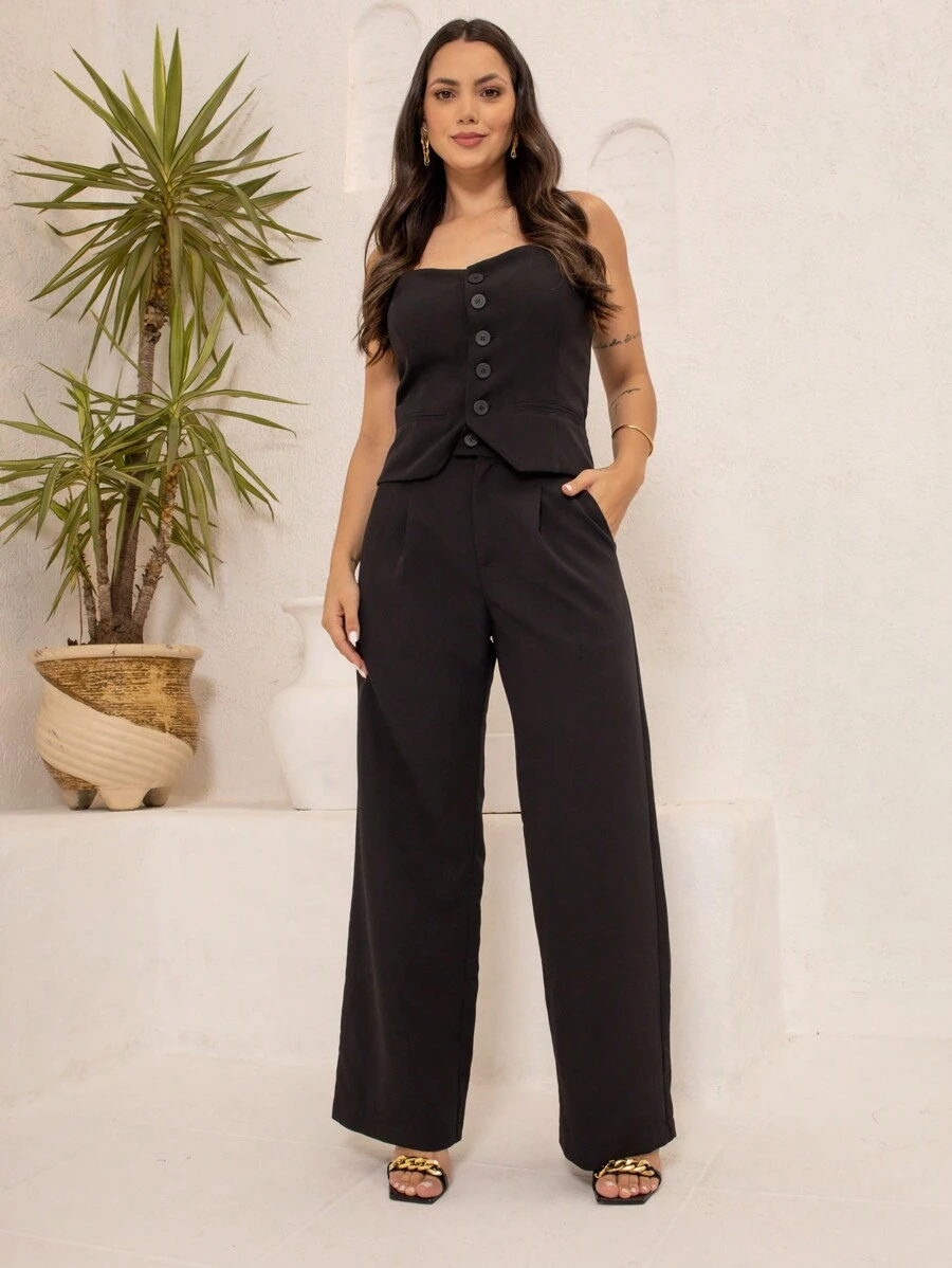 Women Two-piece Outfits - 黑色 - 查看 1