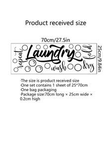 1pc English Laundry Room Sticker For Bathroom & Washing Machine Background Decoration - Black - View 6