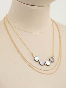 1 件天然鮑魚殼項鍊,多層貝殼頸鍊,適合年輕女士 - 天然鮑魚殼項鍊 - 查看 6