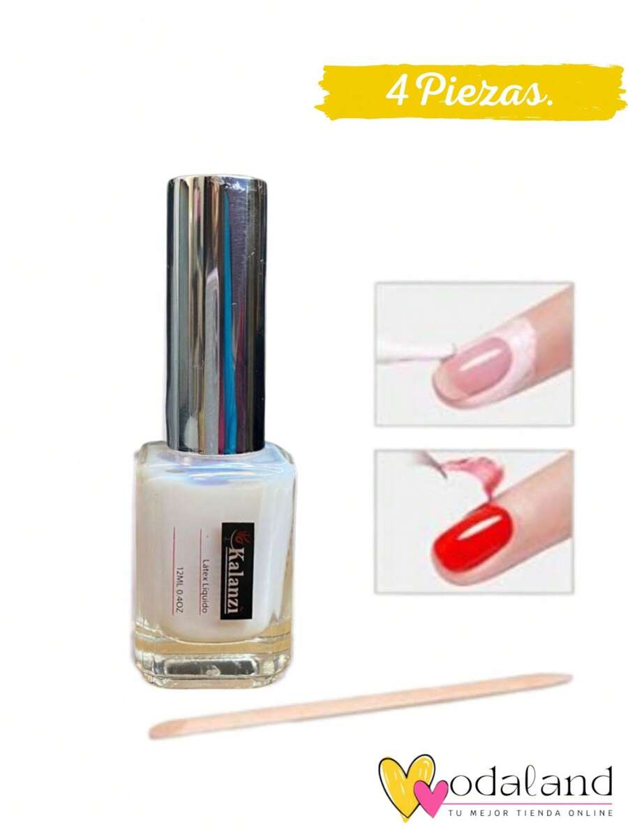 KALANZI Liquid Latex Cuticle Protector For Nails 1 Piece 10ml (4 Pieces) - Yellow - View 1