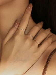 MODIAN 925 Sterling Silver Simple Fashion Stackable Ring Classic Wave Geometric Exquisite Finger Rings For Women Party Jewelry - Silver - View 2