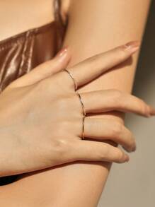 MODIAN 925 Sterling Silver Simple Fashion Stackable Ring Classic Wave Geometric Exquisite Finger Rings For Women Party Jewelry - Silver - View 3