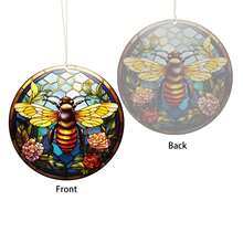 1個20cm圓形壓克力掛飾,彩色玻璃裝飾品,壓克力窗口裝飾