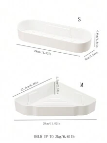1 Estante De Almacenamiento Sin Perforación De Baño Montado En La Pared Para Inodoro, Ducha, Esquina De Inodoro, Lavabo Triangular - Negro - Ver 3