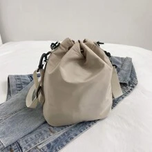 1pc Women's Nylon Shoulder Bag, Versatile For Daily Use And Sports, Foldable, Adjustable Strap Length, Hand Held Or Shoulder Strap, Multiple Pockets, Lightweight And Fashionable Design - Khaki - View 6