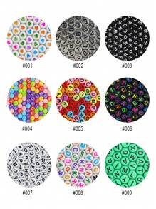 100入組diy亞克力透明珠子,印有金色字母,適用於女士/女孩的手鐲和項鍊等珠寶製作