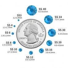 1440入組a3銀底拋光藍色扁平後鑲鑽,適用於藝術、服飾、鞋類、包袋和配件diy