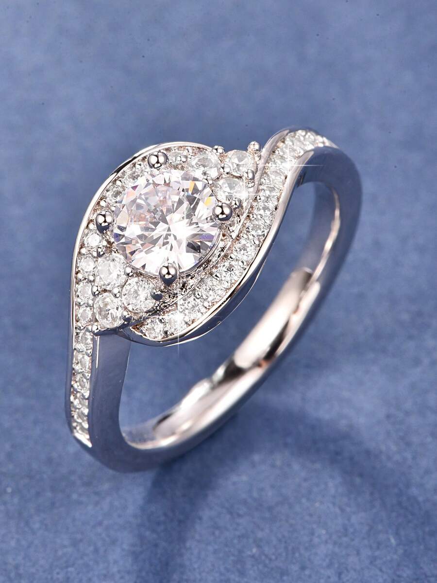 1pc Bridal Women's Wedding Ring - Silver - View 1