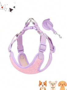 1 件/套 公主泡泡網寵物胸背帶 - 粉色 - 查看 1