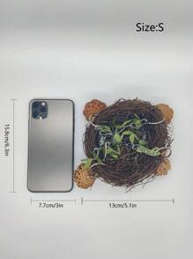 1入組編織設計懸掛鸚鵡屋適用於鳥類生活 - 棕色 - 查看 6