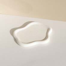 1pc Ins Style Jewelry Display Tray Asymmetrical Ceramic Decorative Tray Desktop Organizer Photography Prop