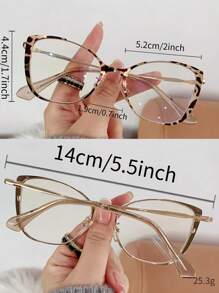 1 pieza Gafas de moda para dama, accesorio diario en color carey de lentes neutros - Multicolor - Ver 3