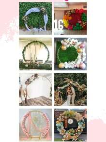 US STOCK 112pc 6.56 Ft Round Golden Metal Balloon Arch Kit Decoration, Large Size Flower Balloon Arch For Wedding Graduation Birthday Party Supplies Decorations - Gold - View 3