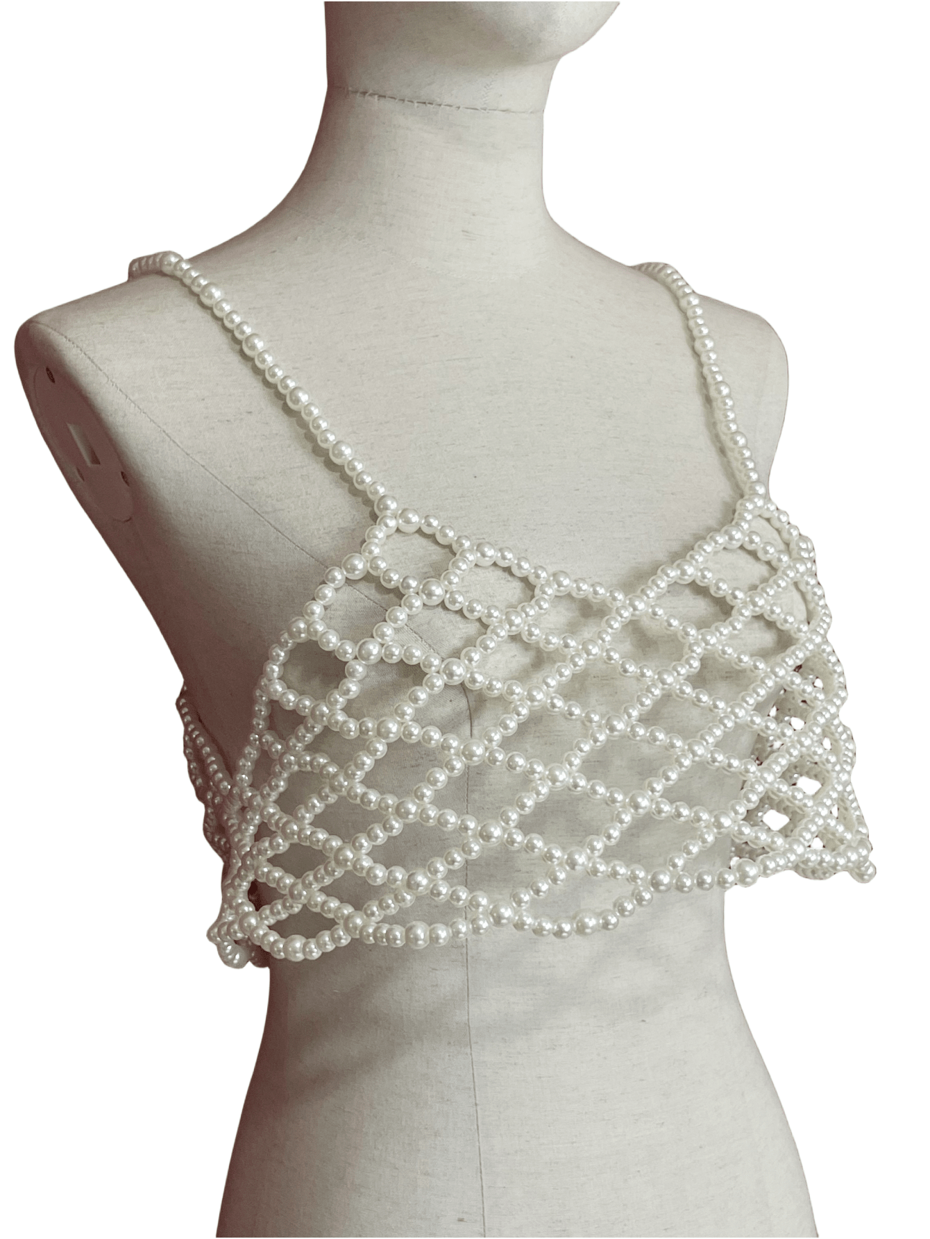 1pc Women's Pearl Body Chain Simplicity SlingShirt Hot Chick Vests