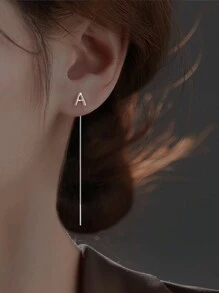 1pc Luxury Alphabet Tassel Earrings (26 Letters Can Be Selected), Ideal Gift For Friends And Holidays