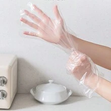 100 piezas de guantes desechables, guantes transparentes desechables para cocina multipropósito - Blanco - Ver 7